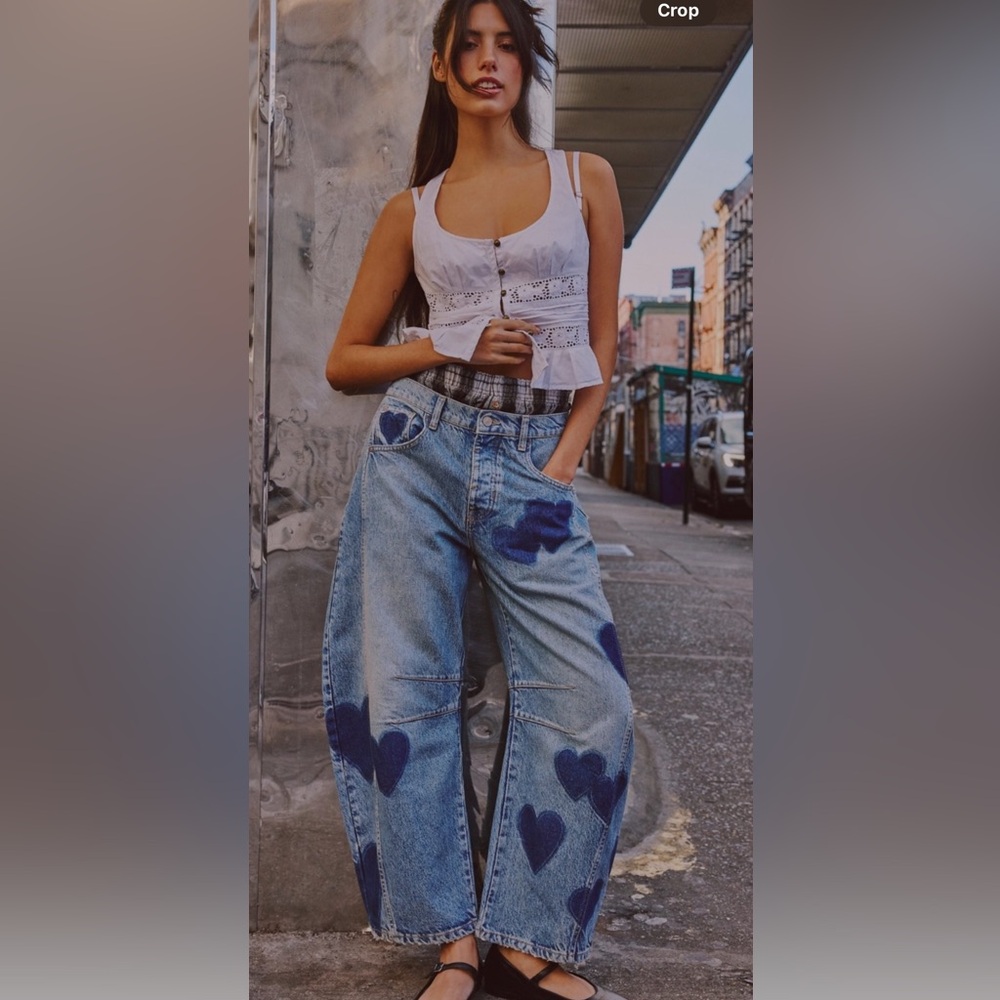 We the free lucky heart barrel jeans